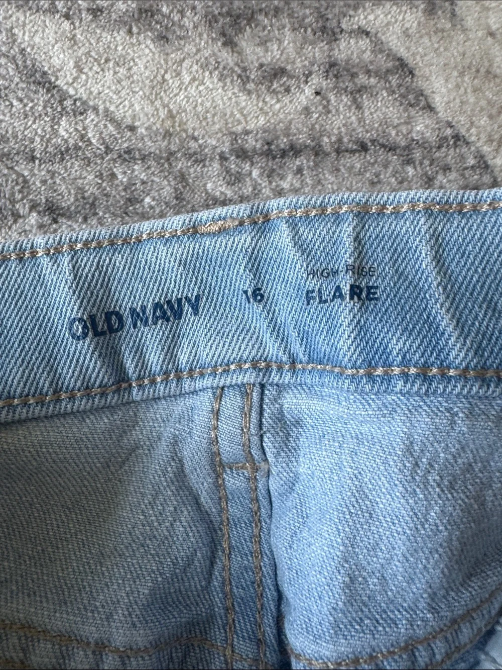 Old Navy Light Blue Flared Distressed Jeans